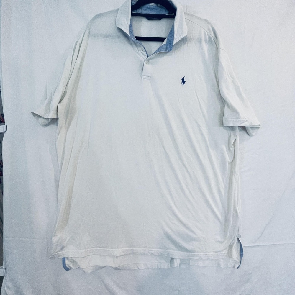 Polo Ralph Lauren Polo Shirt Mens‎ 2XL White Polo Golf Modal Cotton Knit